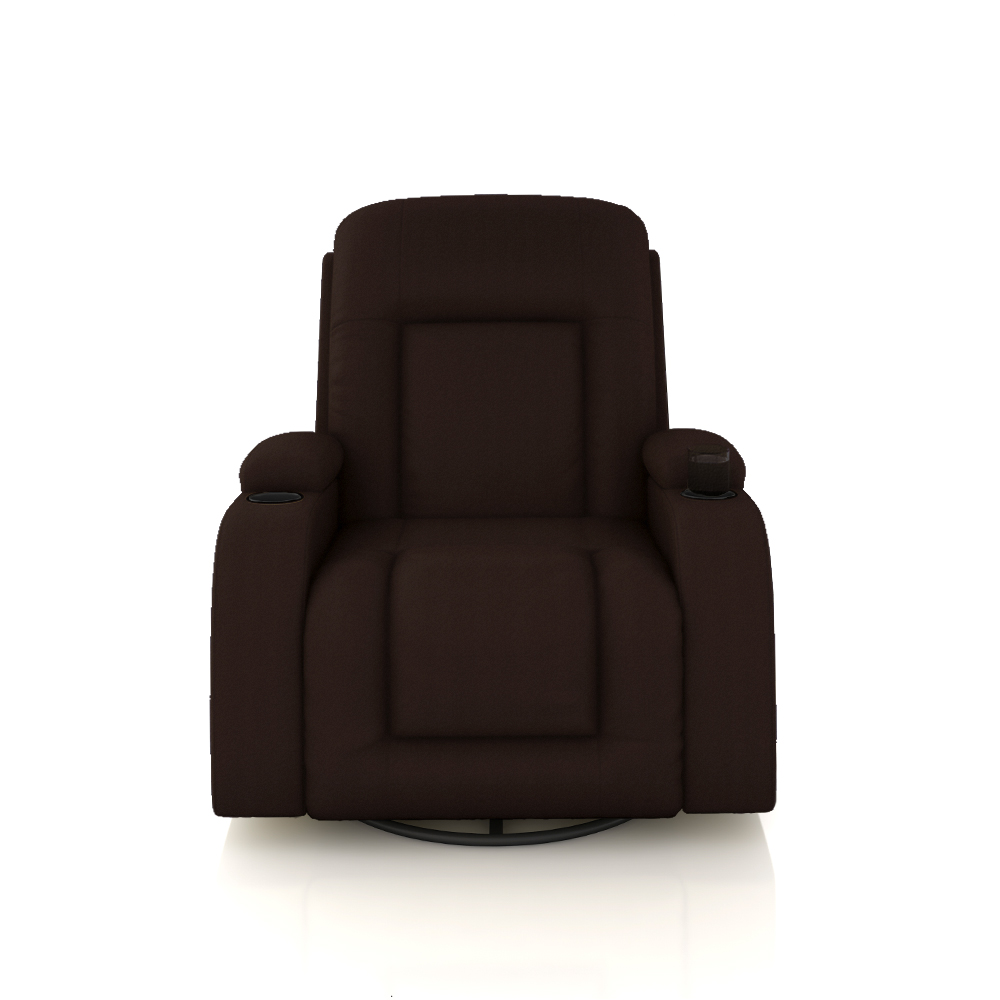 Poltrona do Papai Reclinável Giratória e Balanço Sala de Cinema Crihs Manual Glider PU Marrom G23 - Gran Belo