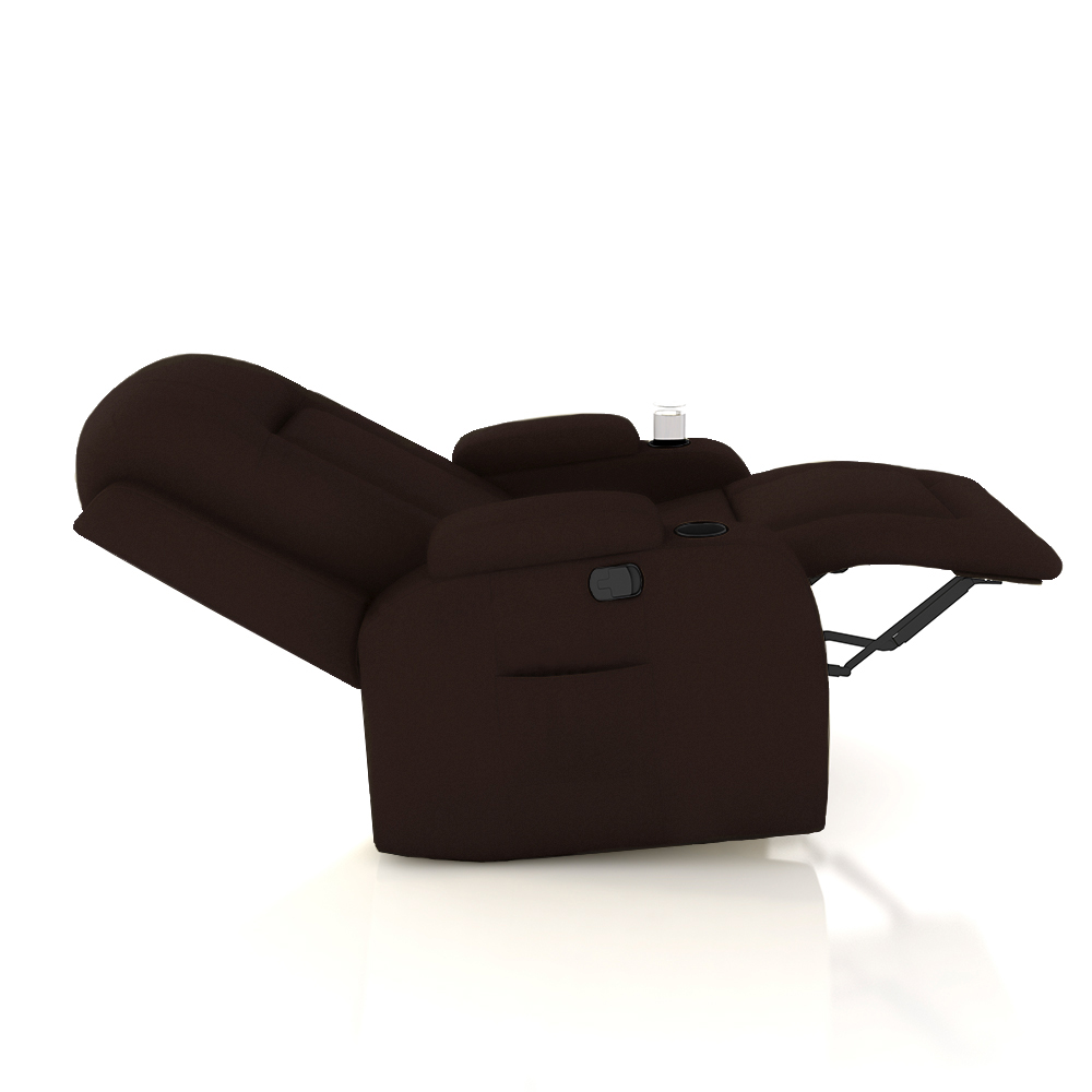 Poltrona do Papai Reclinável Giratória e Balanço Sala de Cinema Crihs Manual Glider PU Marrom G23 - Gran Belo