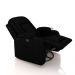 Poltrona do Papai Reclinável Giratória e Balanço Sala de Cinema Crihs Manual Glider PU Preto Brilho G23 - Gran Belo