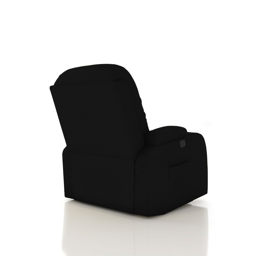 Poltrona do Papai Reclinável Giratória e Balanço Sala de Cinema Crihs Manual Glider PU Preto G23 - Gran Belo