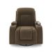 Poltrona do Papai Reclinável Giratória e Balanço Sala de Cinema Crihs Manual Glider Veludo Castor G23 - Gran Belo