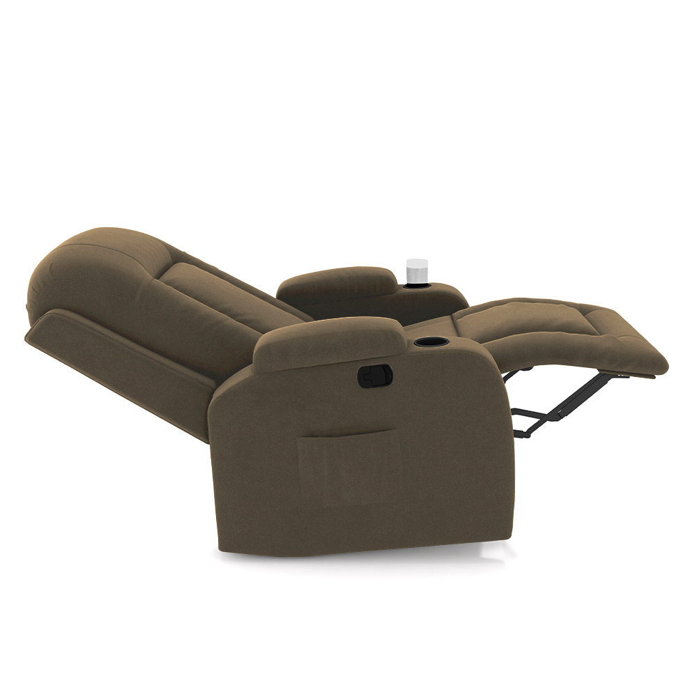 Poltrona do Papai Reclinável Giratória e Balanço Sala de Cinema Crihs Manual Glider Veludo Castor G23 - Gran Belo