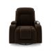 Poltrona do Papai Reclinável Giratória e Balanço Sala de Cinema Crihs Manual Glider Veludo Marrom G23 - Gran Belo