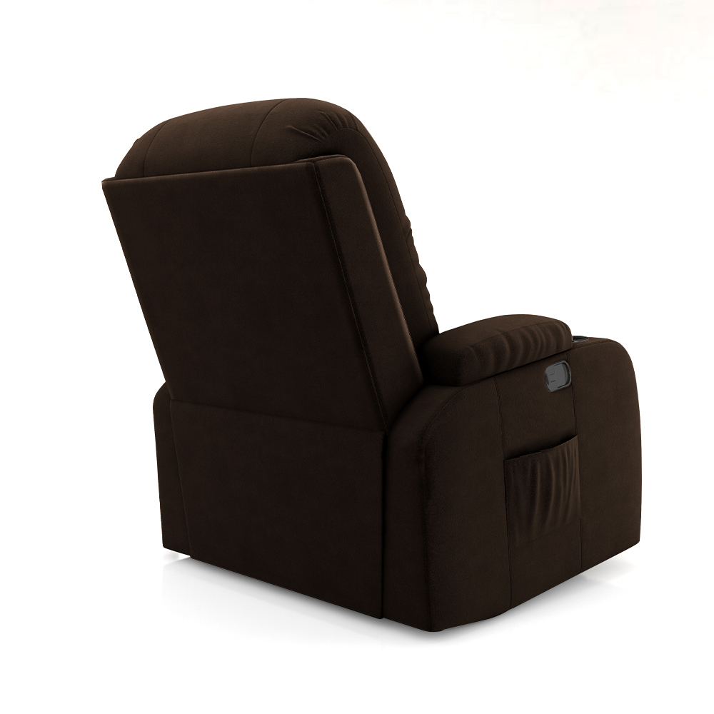 Poltrona do Papai Reclinável Giratória e Balanço Sala de Cinema Crihs Manual Glider Veludo Marrom G23 - Gran Belo