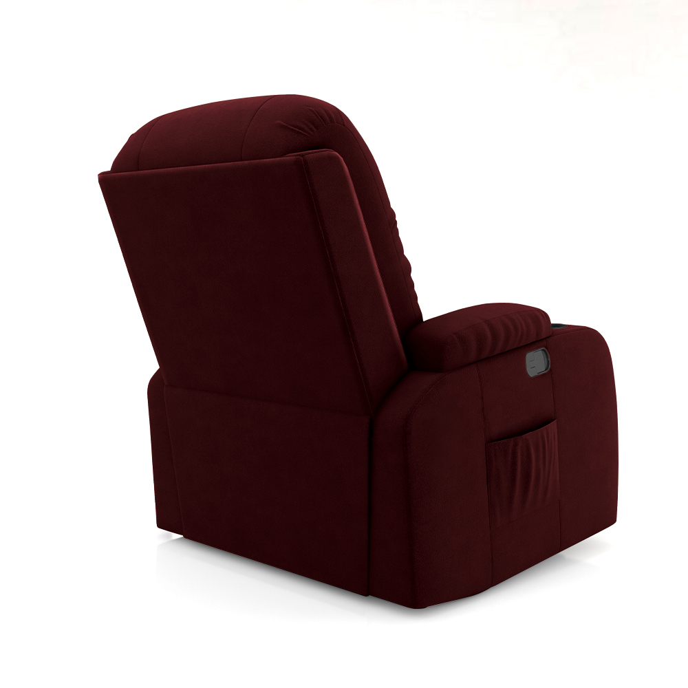 Poltrona do Papai Reclinável Giratória e Balanço Sala de Cinema Crihs Manual Glider Veludo Vinho G23 - Gran Belo