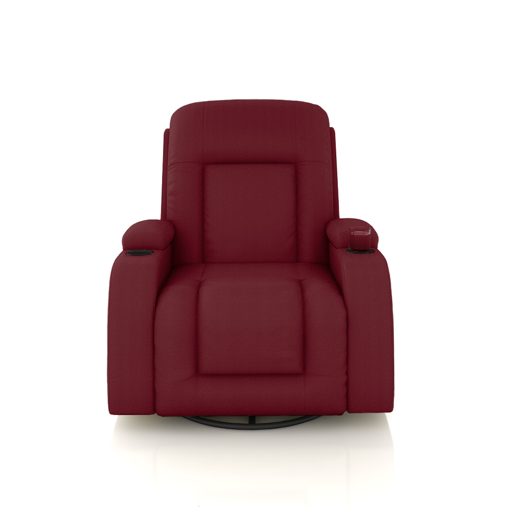Poltrona do Papai Reclinável Giratória e Balanço Sala de Cinema Crihs com Massagem e Aquecimento PU Vermelho G23 - Gran Belo