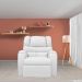 Poltrona do Papai Reclinável Giratória e Balanço Zero Wall com Gatilho Oasis PU Sintético Branco G23 - Gran Belo