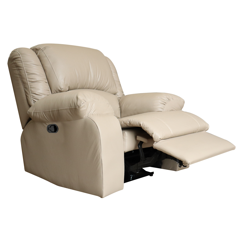 Poltrona do Papai Reclinável Manual Magnum PU Sintético Bege G23 - Gran Belo