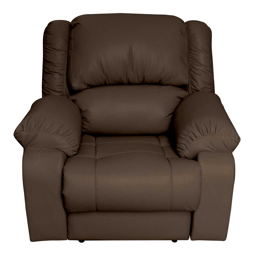Poltrona do Papai Reclinável Manual Magnum PU Sintético Marrom Fosco G23 - Gran Belo