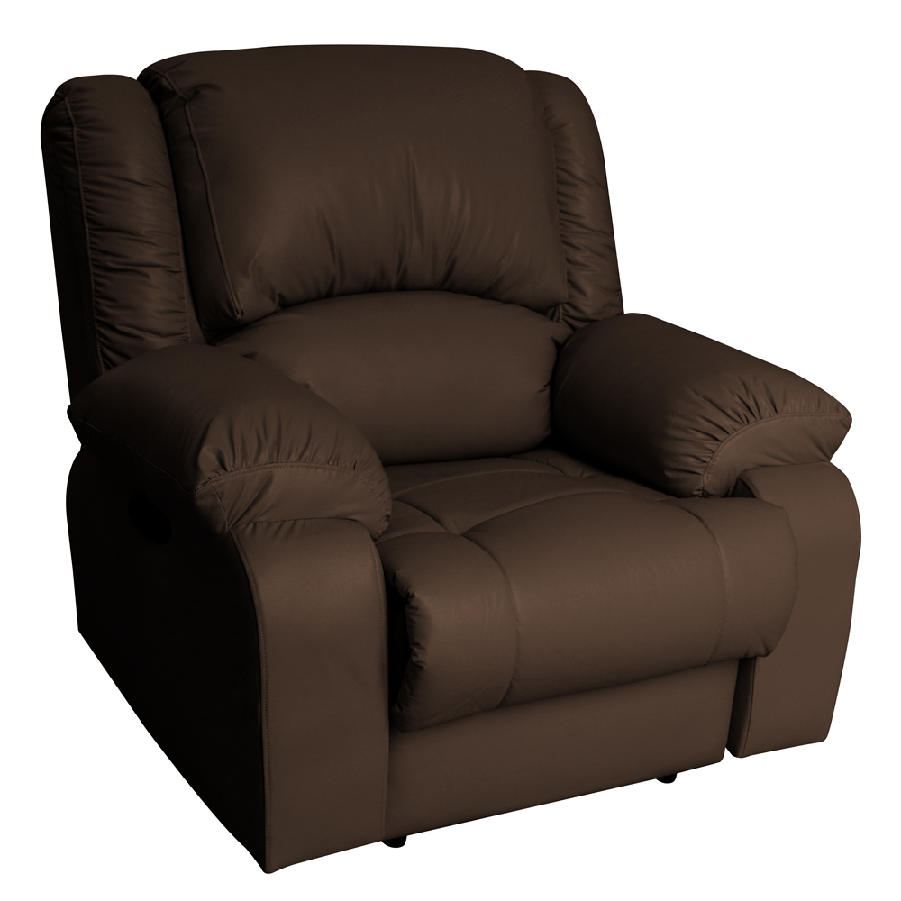 Poltrona do Papai Reclinável Manual Magnum PU Sintético Marrom Fosco G23 - Gran Belo