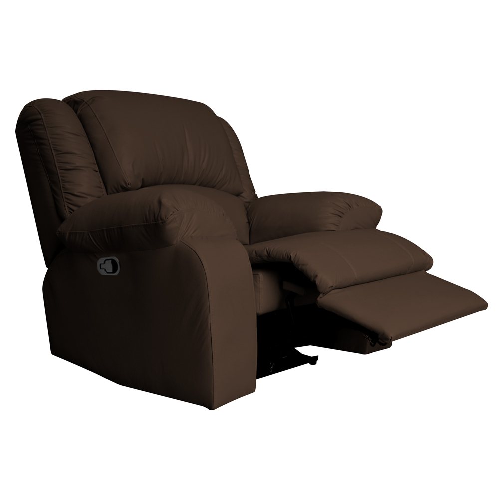 Poltrona do Papai Reclinável Manual Magnum PU Sintético Marrom Fosco G23 - Gran Belo
