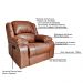 Poltrona do Papai Reclinável Manual Magnum PU Sintético Marrom G23 - Gran Belo
