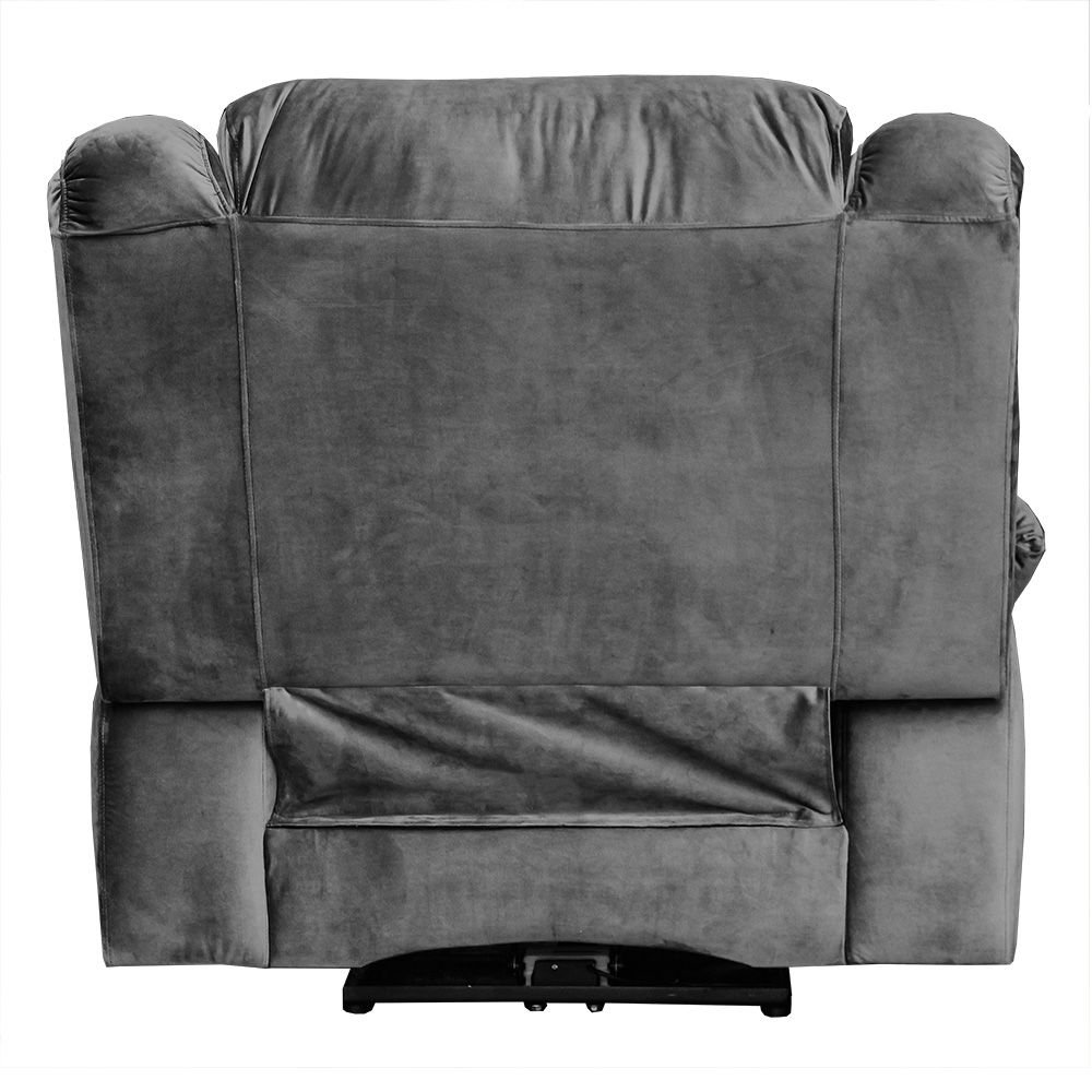 Poltrona do Papai Reclinável Manual Magnum Veludo Cinza G23 - Gran Belo