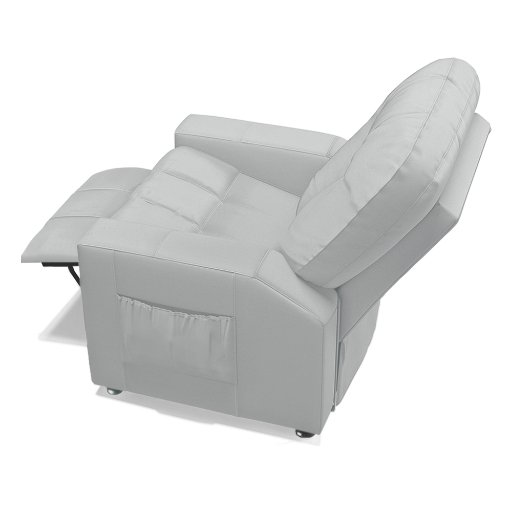 Poltrona do Papai Reclinável Pequim PU Branco G23 - Gran Belo