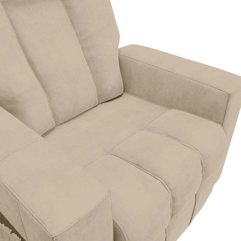 Poltrona do Papai Reclinável Pequim Suede Bege G23 - Gran Belo