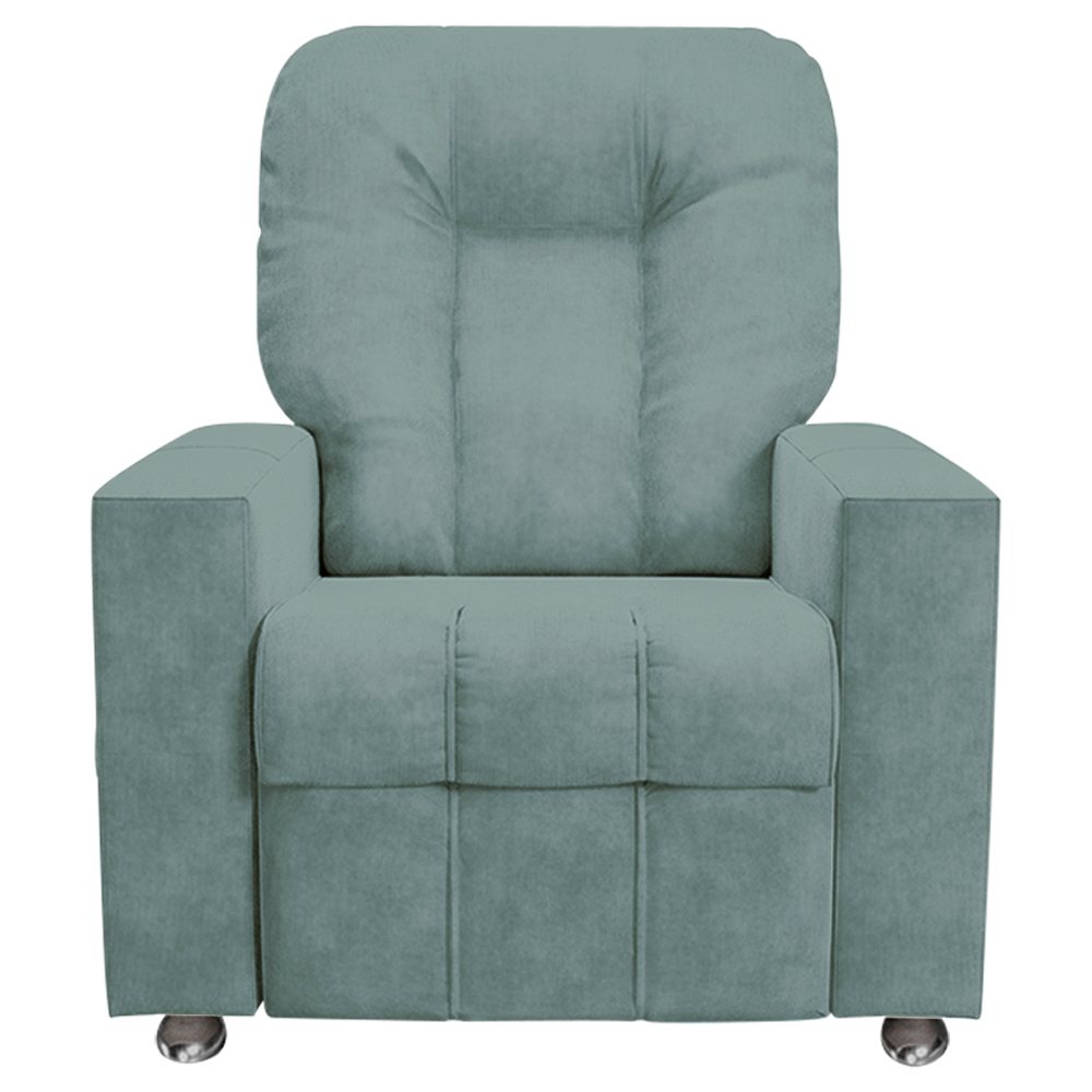 Poltrona do Papai Reclinável Pequim Veludo Azul Claro G23 - Gran Belo