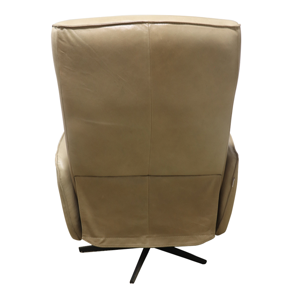 Poltrona do Papai Reclinável Retrátil Botão Elétrica Conde Giratória USB Couro Capuccino G76 - Gran Belo