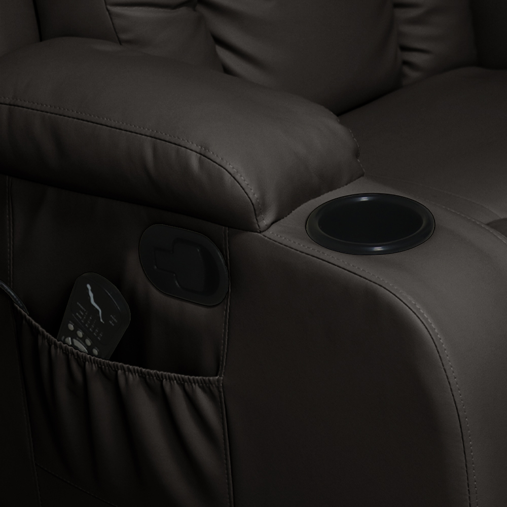 Poltrona do Papai Reclinável Sala de Cinema Austin Balanço Giratória PU Marrom G31 - Gran Belo