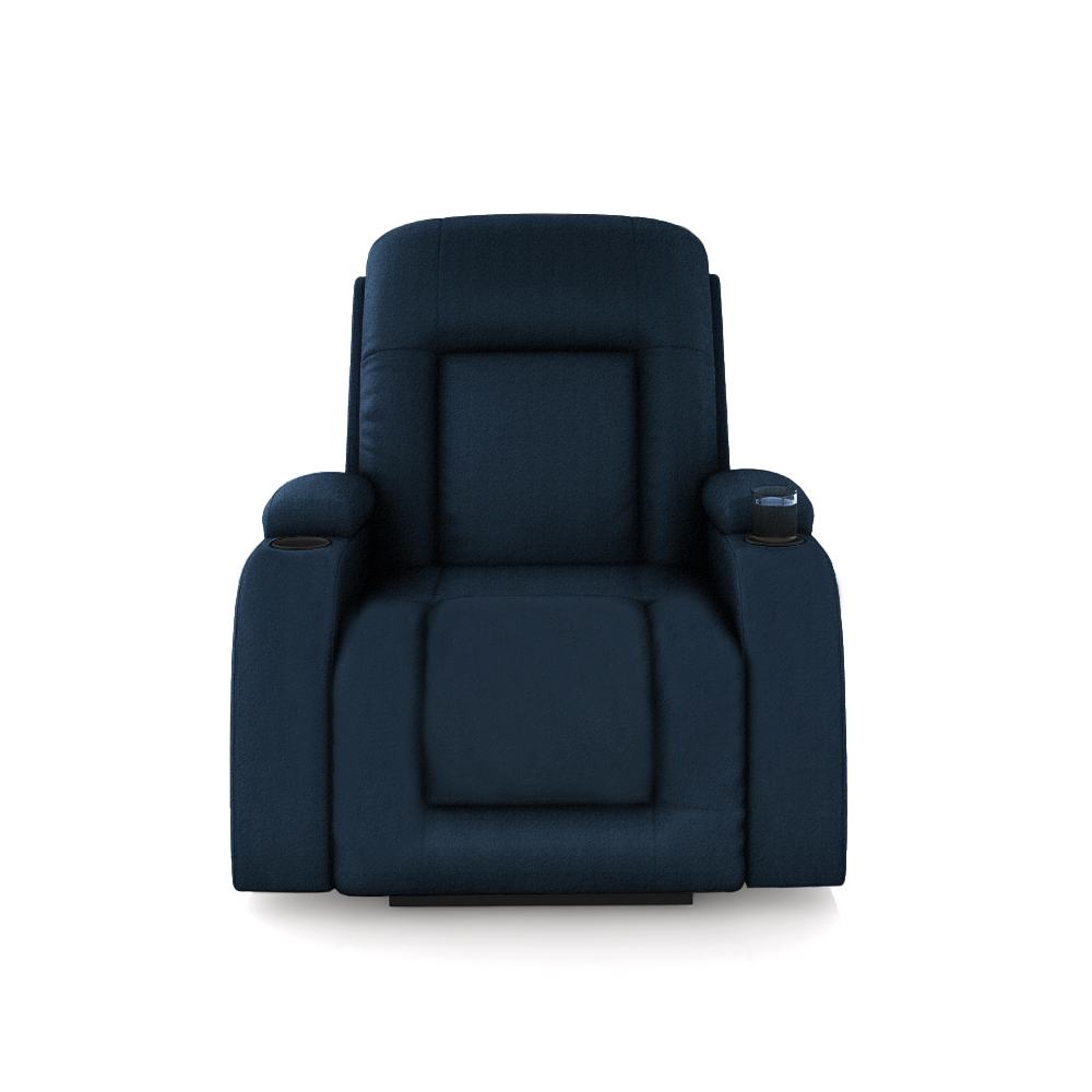 Poltrona do Papai Reclinável Sala de Cinema Crihs Elétrica Lift Elevação PU Azul G23 - Gran Belo