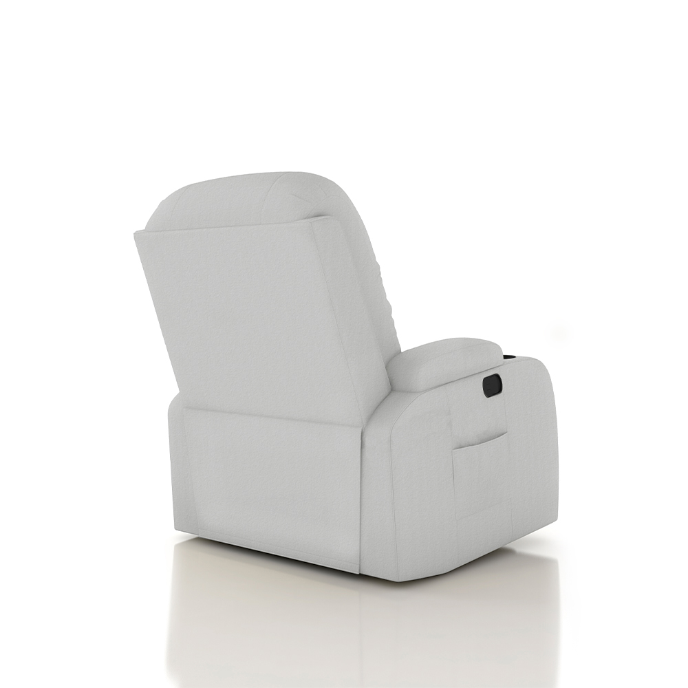 Poltrona do Papai Reclinável Sala de Cinema Crihs Elétrica Lift Elevação PU Branco G23 - Gran Belo