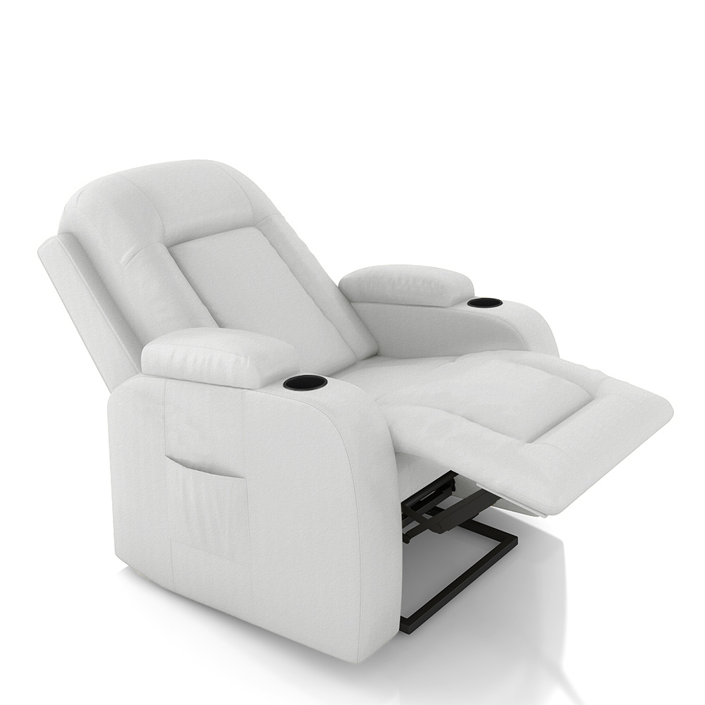 Poltrona do Papai Reclinável Sala de Cinema Crihs Elétrica Lift Elevação PU Branco G23 - Gran Belo