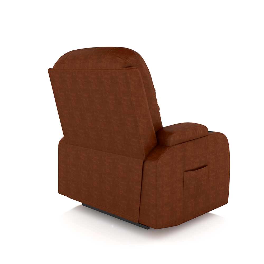 Poltrona do Papai Reclinável Sala de Cinema Crihs Elétrica Lift Elevação PU Caramelo Brilho G23 - Gran Belo