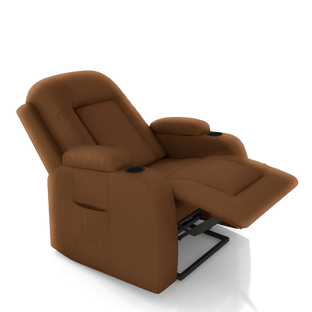Poltrona do Papai Reclinável Sala de Cinema Crihs Elétrica Lift Elevação PU Caramelo G23 - Gran Belo