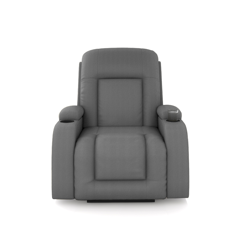 Poltrona do Papai Reclinável Sala de Cinema Crihs Elétrica Lift Elevação PU Cinza G23 - Gran Belo