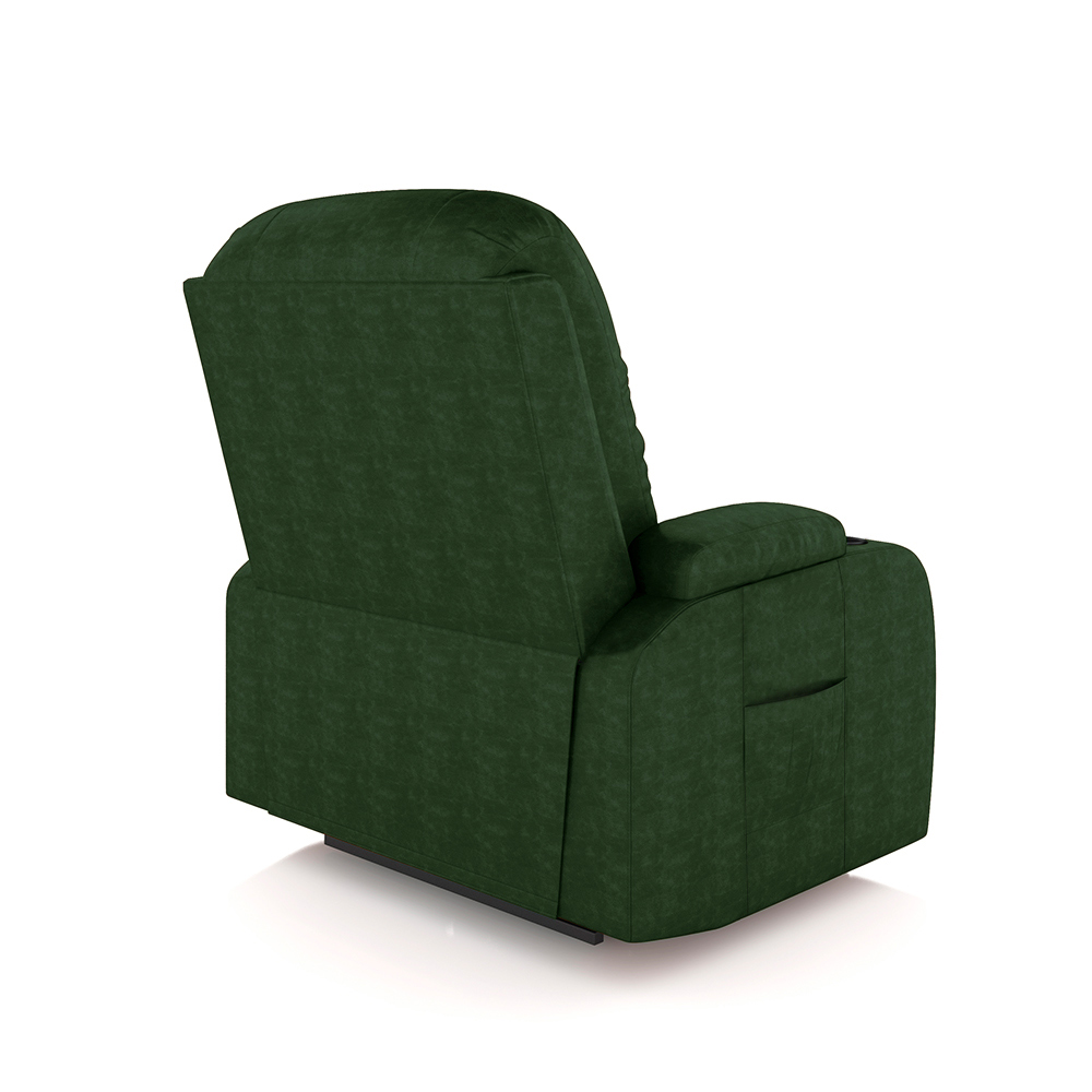 Poltrona do Papai Reclinável Sala de Cinema Crihs Elétrica Lift Elevação PU Verde G23 - Gran Belo