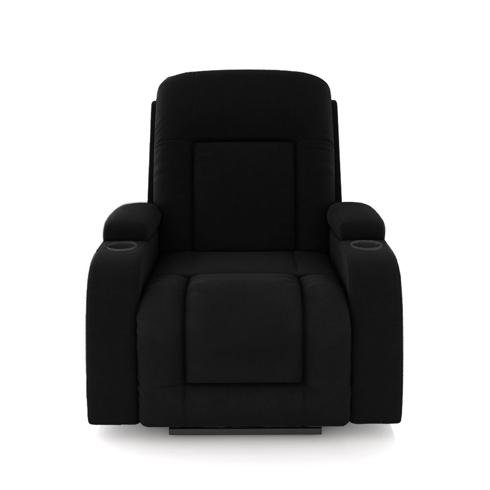 Poltrona do Papai Reclinável Sala de Cinema Crihs Elétrica Lift Elevação Veludo Preto G23 - Gran Belo