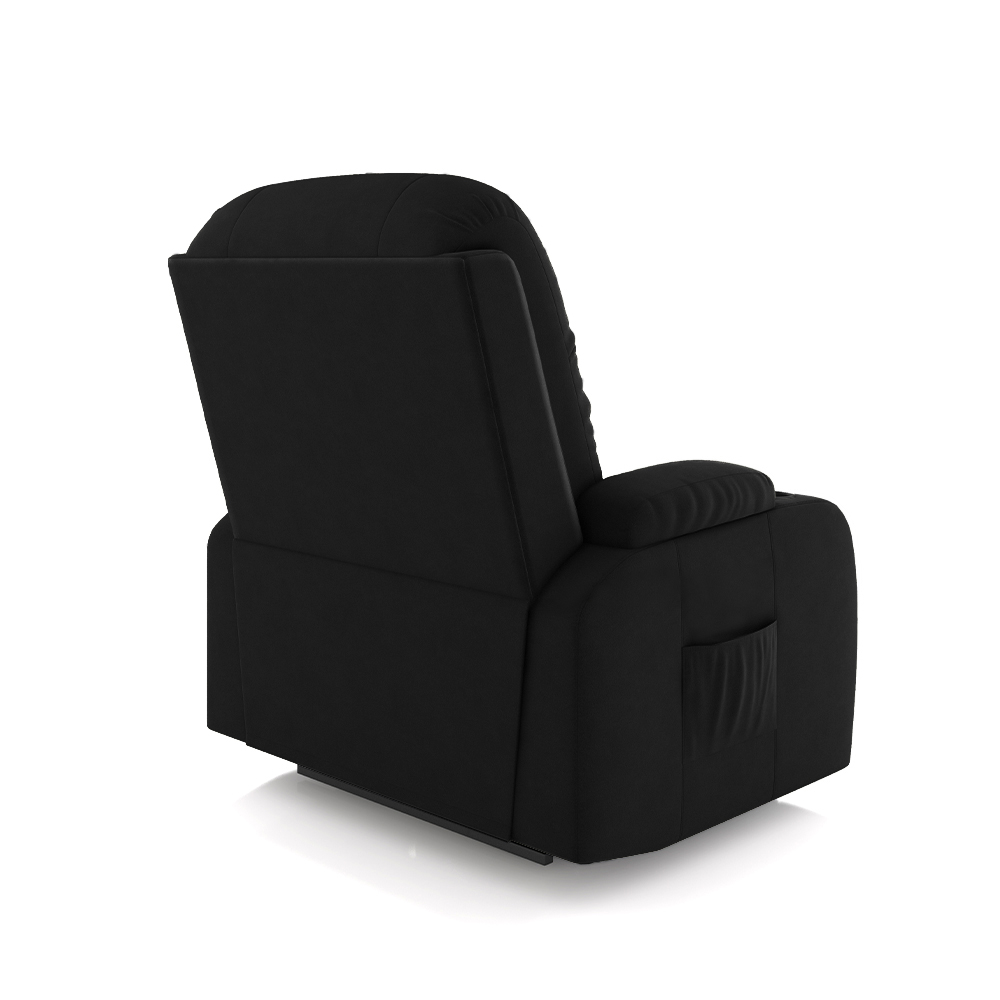 Poltrona do Papai Reclinável Sala de Cinema Crihs Elétrica Lift Elevação Veludo Preto G23 - Gran Belo