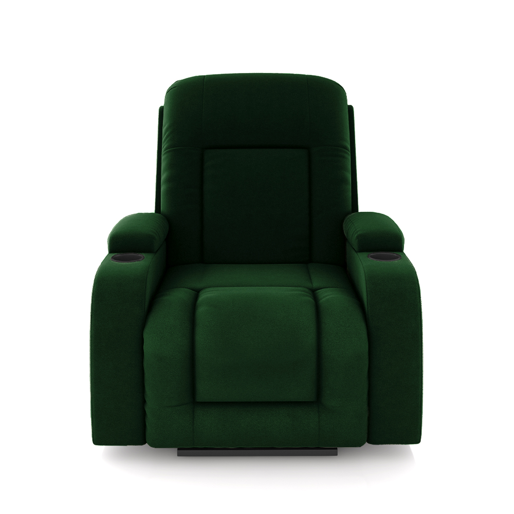 Poltrona do Papai Reclinável Sala de Cinema Crihs Elétrica Lift Elevação Veludo Verde Esmeralda G23 - Gran Belo
