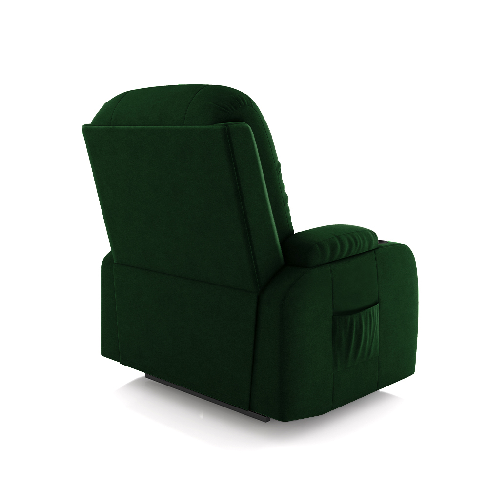 Poltrona do Papai Reclinável Sala de Cinema Crihs Elétrica Lift Elevação Veludo Verde Esmeralda G23 - Gran Belo