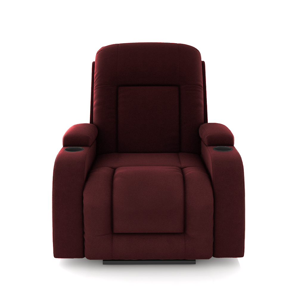 Poltrona do Papai Reclinável Sala de Cinema Crihs Elétrica Lift Elevação Veludo Vinho G23 - Gran Belo