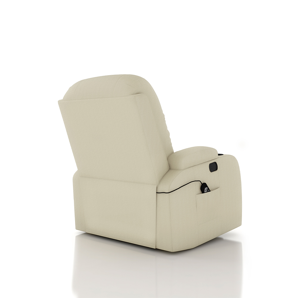 Poltrona do Papai Reclinável Sala de Cinema Crihs LIFT com Massagem e Aquecimento PU Bege G23 - Gran Belo