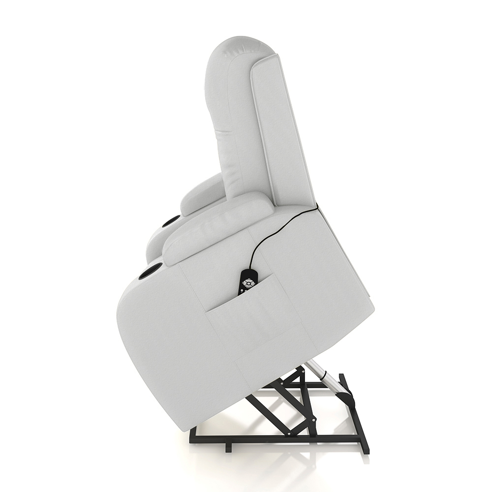 Poltrona do Papai Reclinável Sala de Cinema Crihs LIFT com Massagem e Aquecimento PU Branco G23 - Gran Belo
