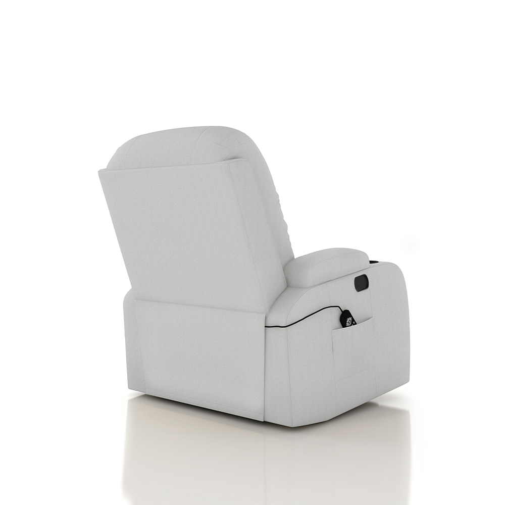 Poltrona do Papai Reclinável Sala de Cinema Crihs LIFT com Massagem e Aquecimento PU Branco G23 - Gran Belo