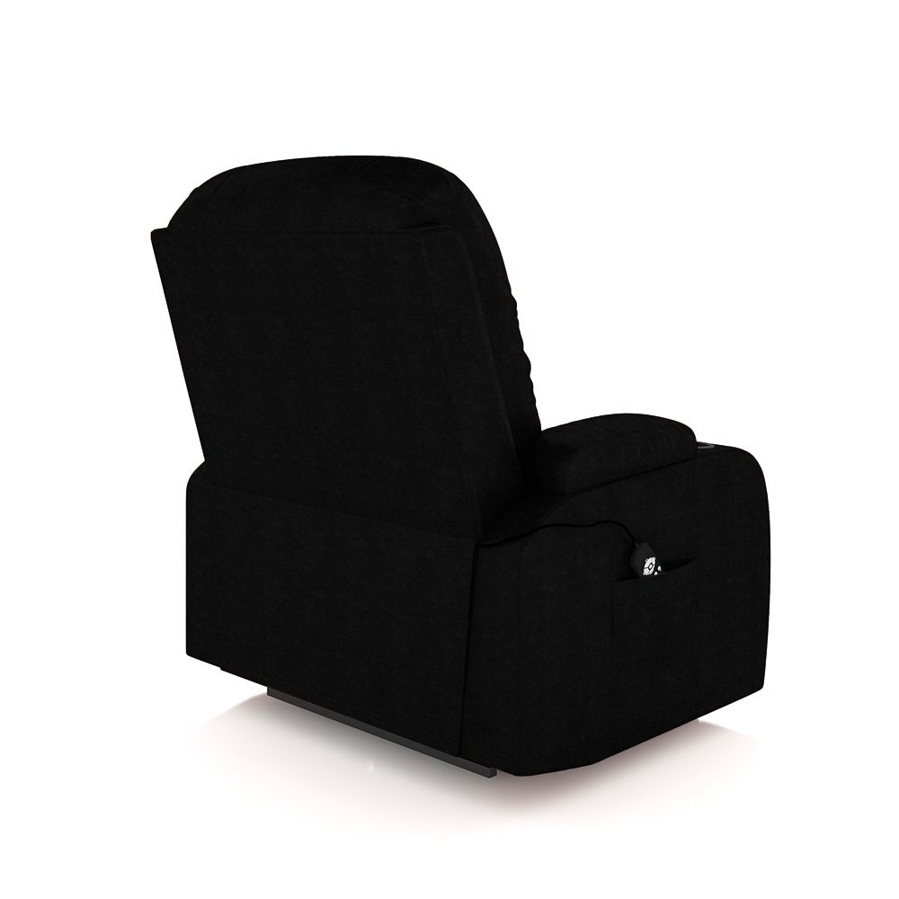 Poltrona do Papai Reclinável Sala de Cinema Crihs LIFT com Massagem e Aquecimento PU Preto Brilho G23 - Gran Belo