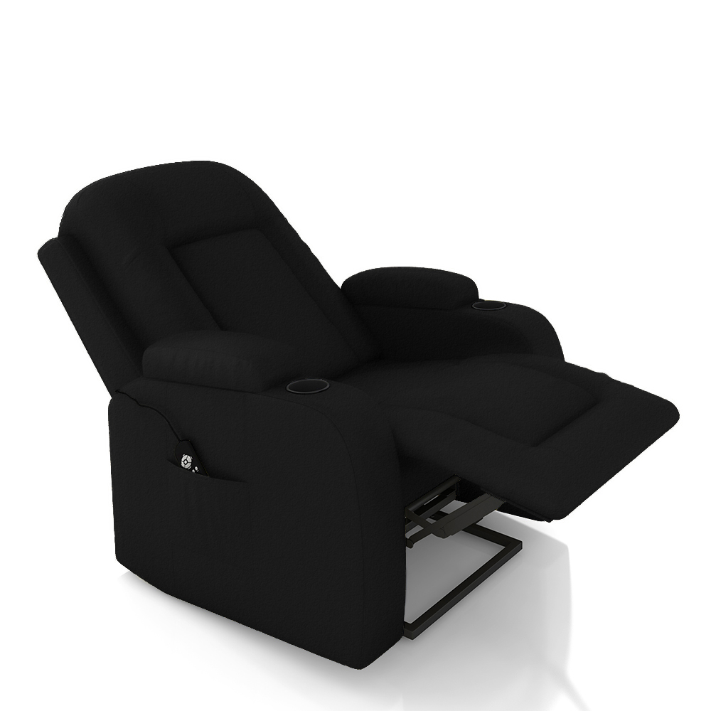 Poltrona do Papai Reclinável Sala de Cinema Crihs LIFT com Massagem e Aquecimento PU Preto G23 - Gran Belo