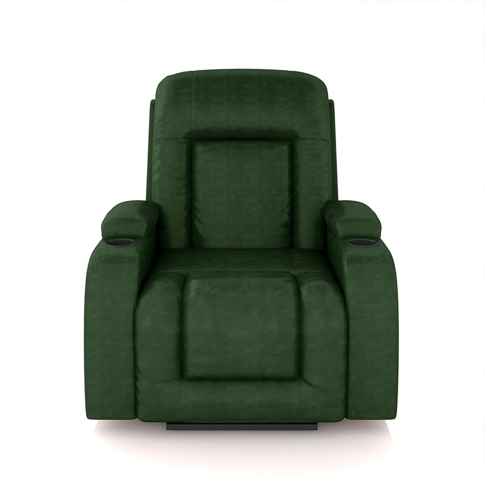 Poltrona do Papai Reclinável Sala de Cinema Crihs LIFT com Massagem e Aquecimento PU Verde G23 - Gran Belo