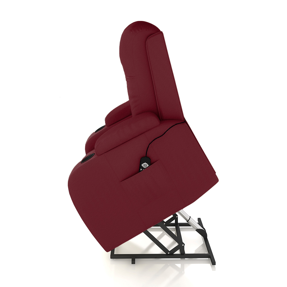 Poltrona do Papai Reclinável Sala de Cinema Crihs LIFT com Massagem e Aquecimento PU Vermelho G23 - Gran Belo