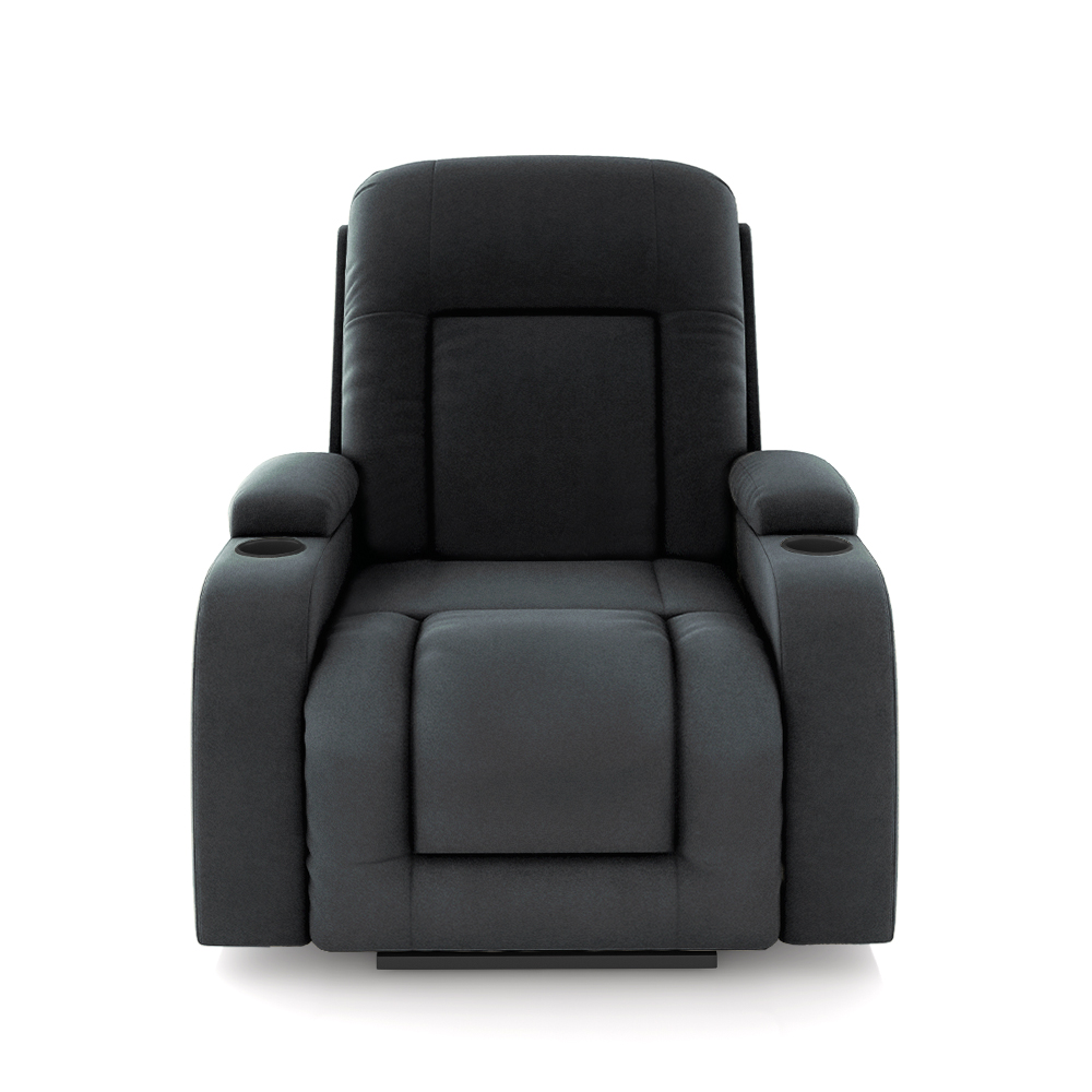 Poltrona do Papai Reclinável Sala de Cinema Crihs LIFT com Massagem e Aquecimento Veludo Cinza G23 - Gran Belo