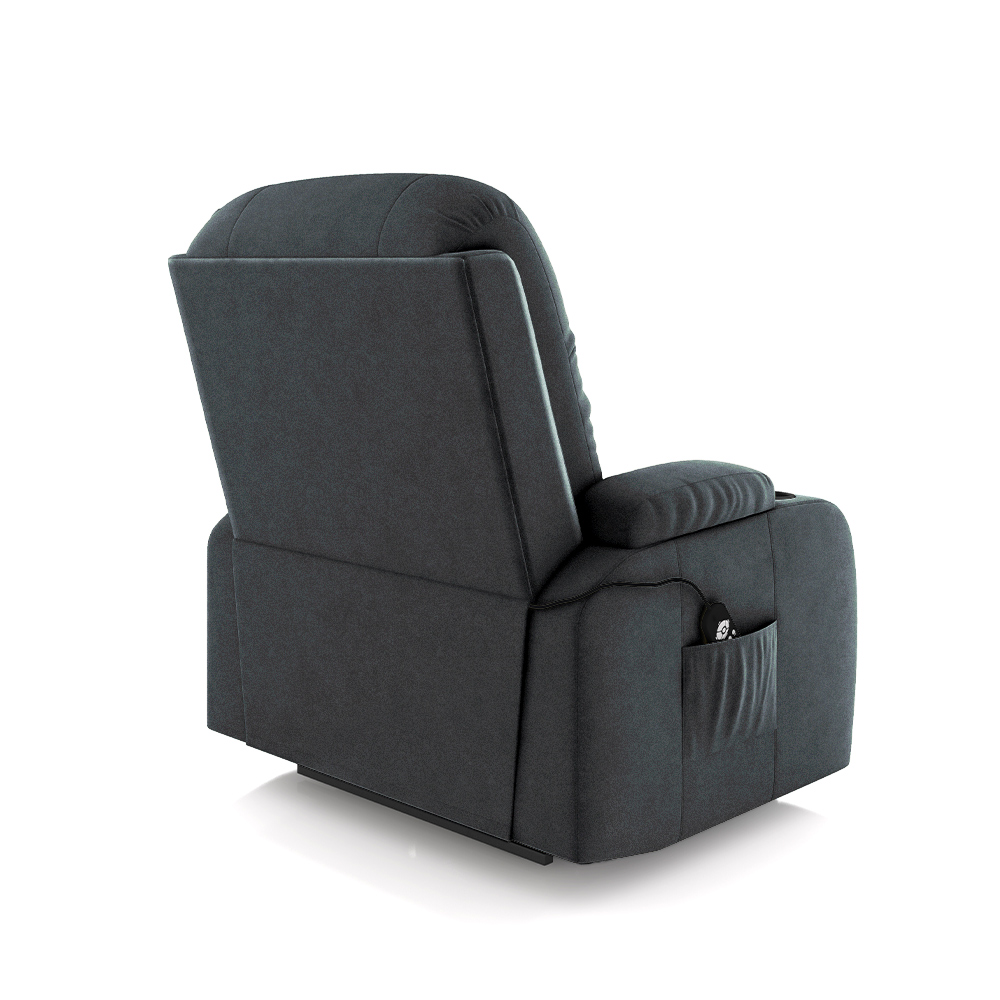 Poltrona do Papai Reclinável Sala de Cinema Crihs LIFT com Massagem e Aquecimento Veludo Cinza G23 - Gran Belo