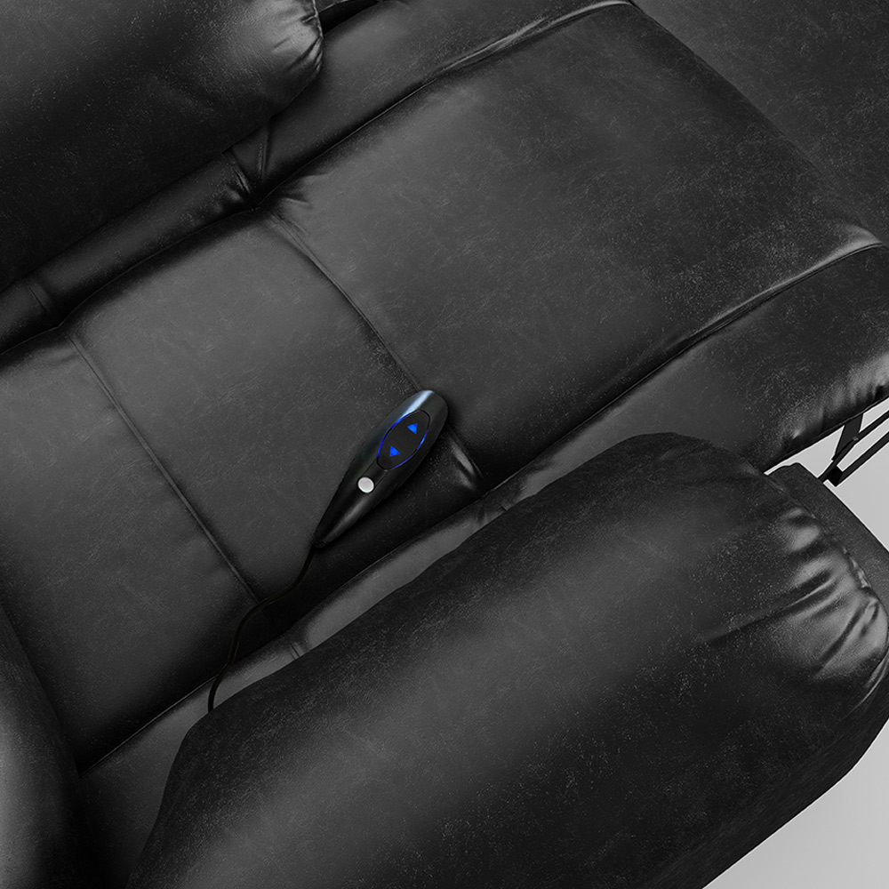 Poltrona do Papai Reclinável Sala de Cinema Madrid Controle Power Elétrico PU Preto Brilho G23
