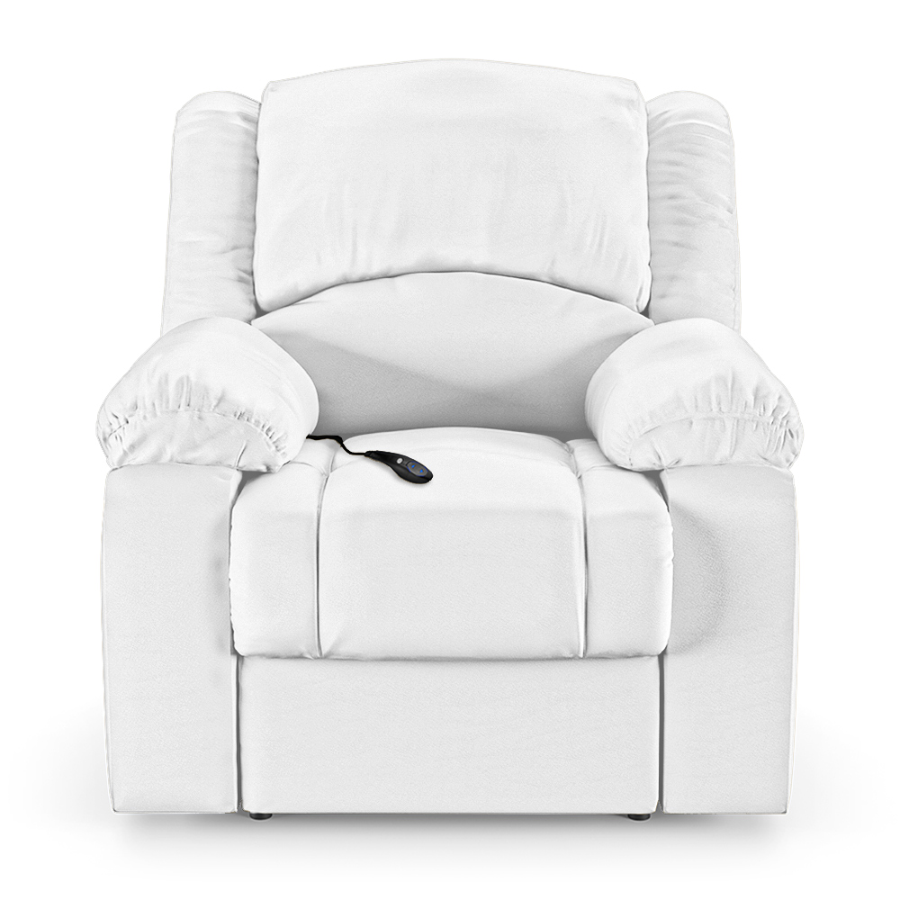 Poltrona do Papai Reclinável Sala de Cinema Madrid Controle Power Elétrico USB PU Branco  G23