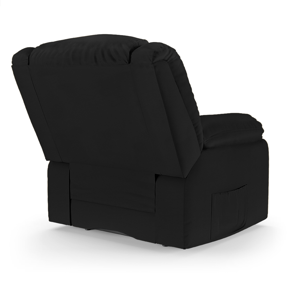 Poltrona do Papai Reclinável Sala de Cinema Madrid Controle Power Elétrico USB PU Preto  G23