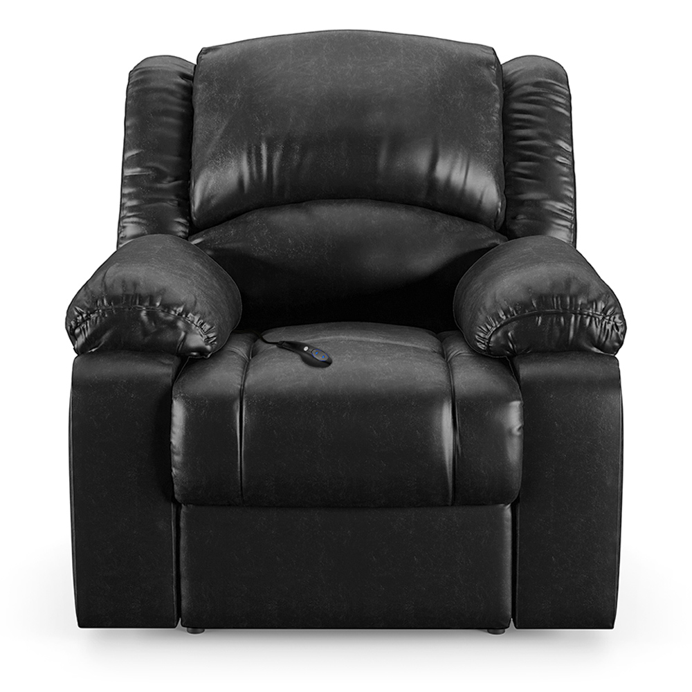 Poltrona do Papai Reclinável Sala de Cinema Madrid Controle Power Elétrico USB PU Preto Brilho  G26