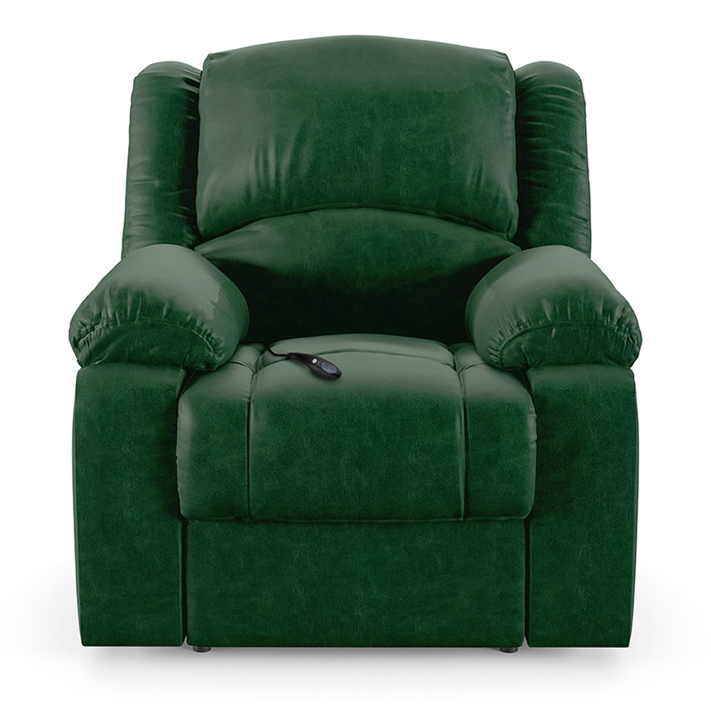Poltrona do Papai Reclinável Sala de Cinema Madrid Controle Power Elétrico USB PU Verde Musgo  G26