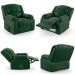 Poltrona do Papai Reclinável Sala de Cinema Madrid Controle Power Elétrico USB PU Verde Musgo  G26