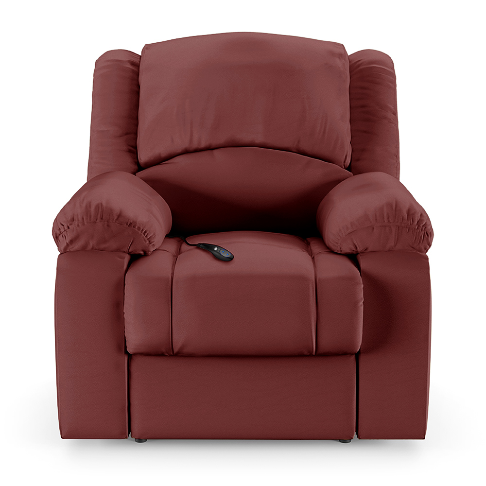 Poltrona do Papai Reclinável Sala de Cinema Madrid Controle Power Elétrico USB PU Vermelho  G23
